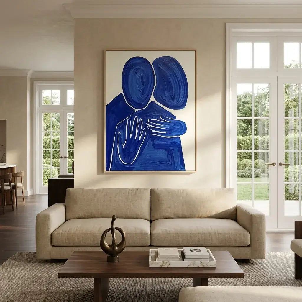 Blue Embrace: Canvas Wall Art