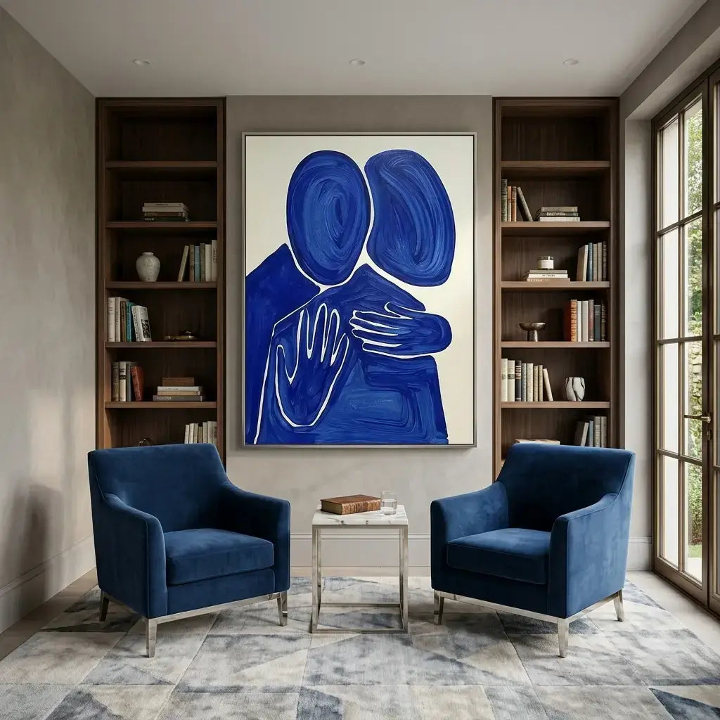 Blue Embrace: Canvas Wall Art