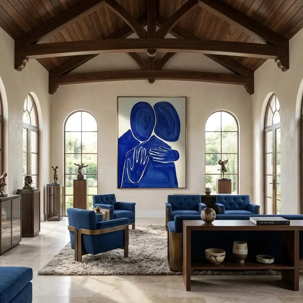 Blue Embrace: Canvas Wall Art