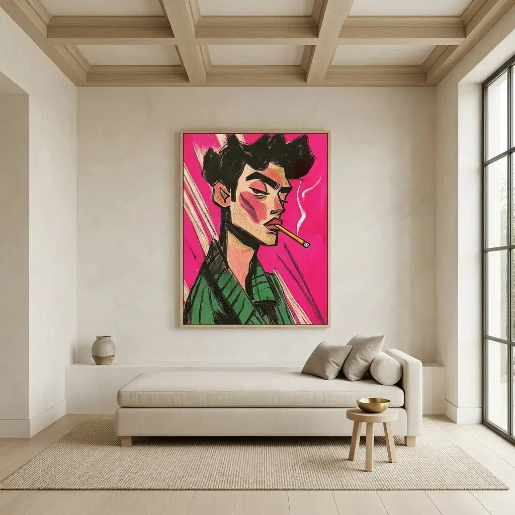 Pink Portrait: Canvas Wall Art