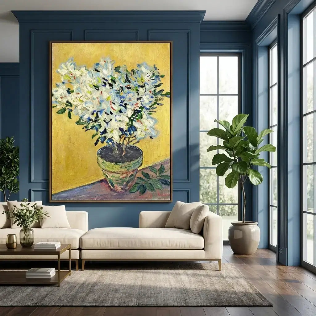 White Hydrangeas Canvas Art
