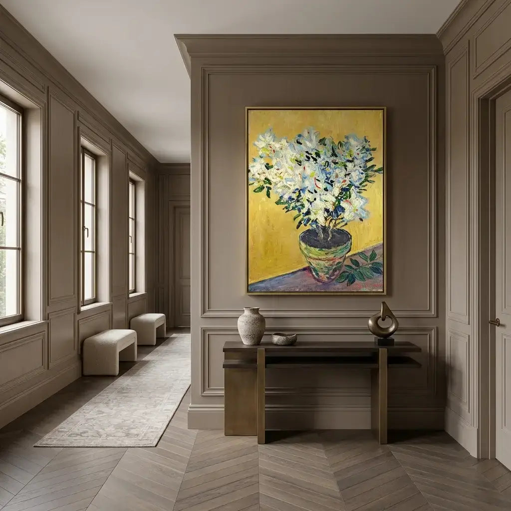 White Hydrangeas Canvas Art