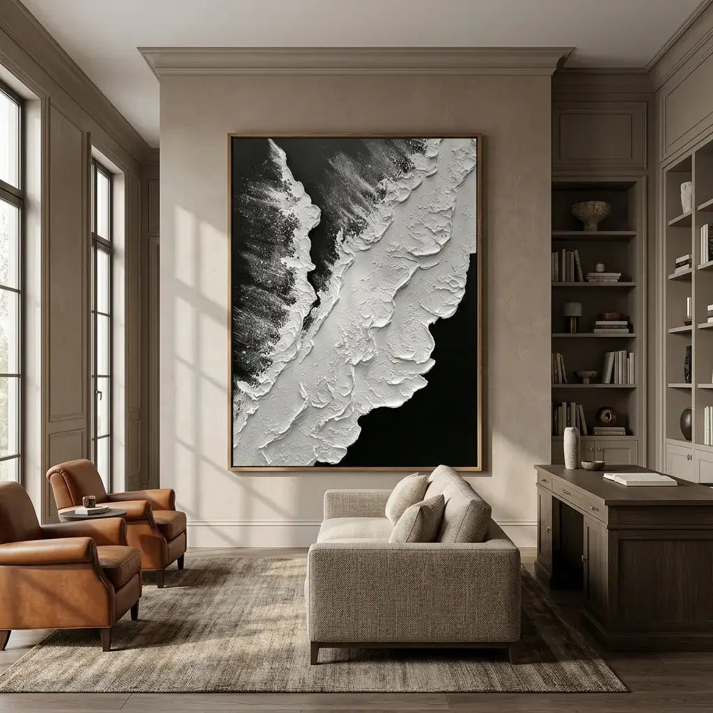 Monochrome Tide Canvas Art