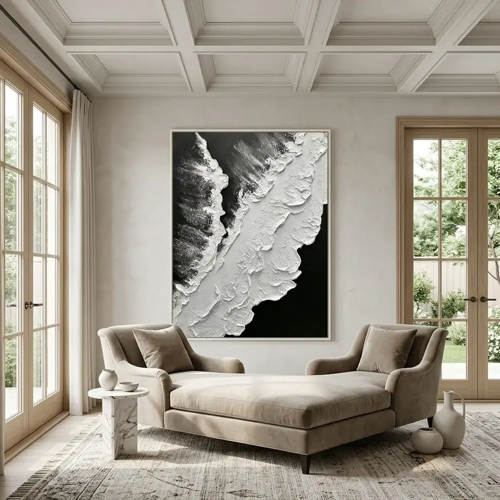 Monochrome Tide Canvas Art