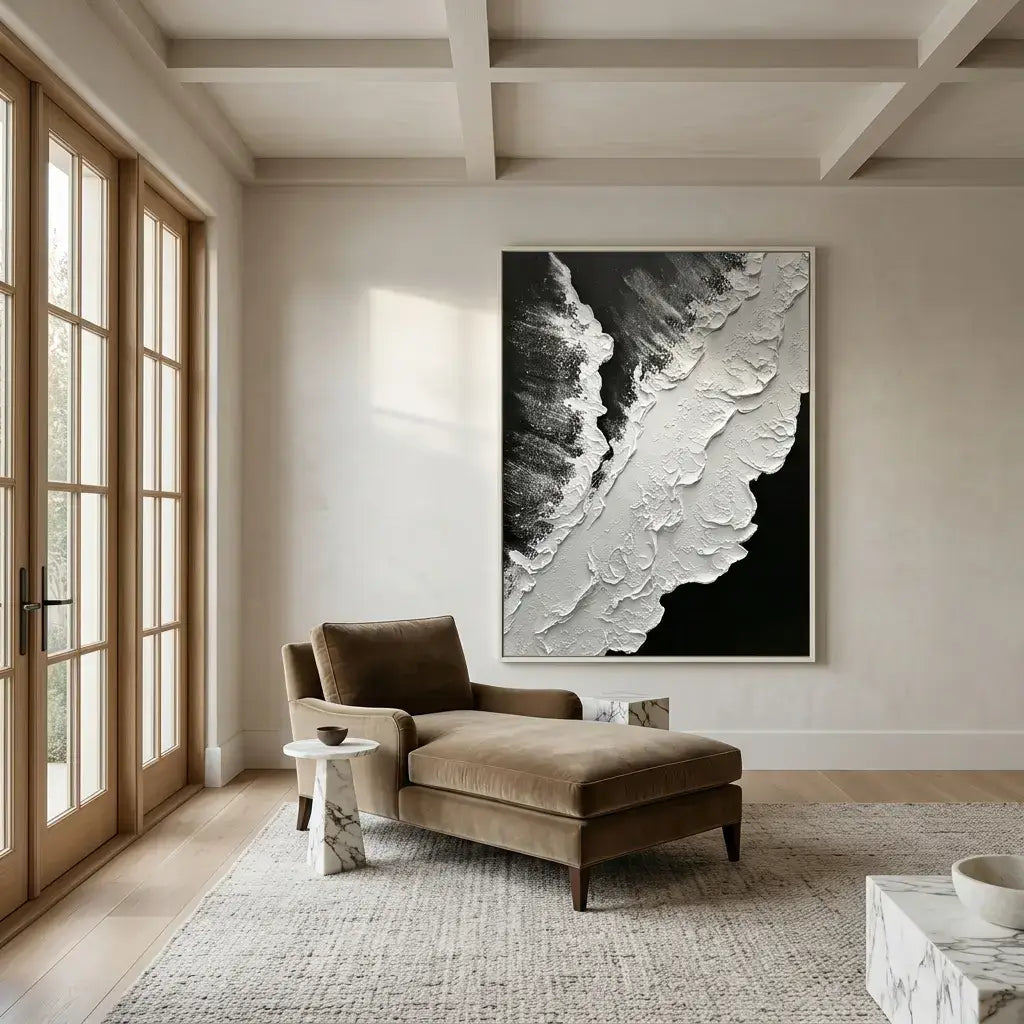 Monochrome Tide Canvas Art