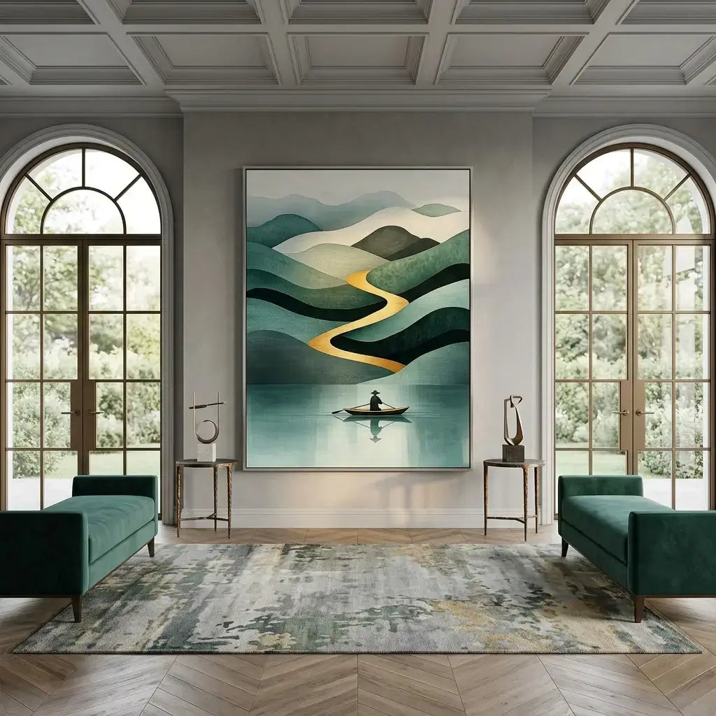Golden Current Canvas Art
