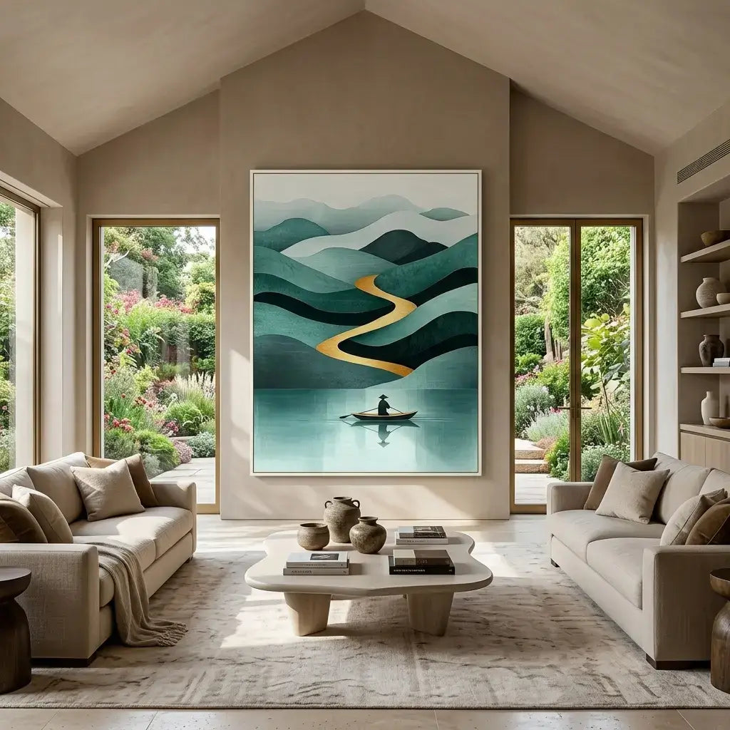 Golden Current Canvas Art