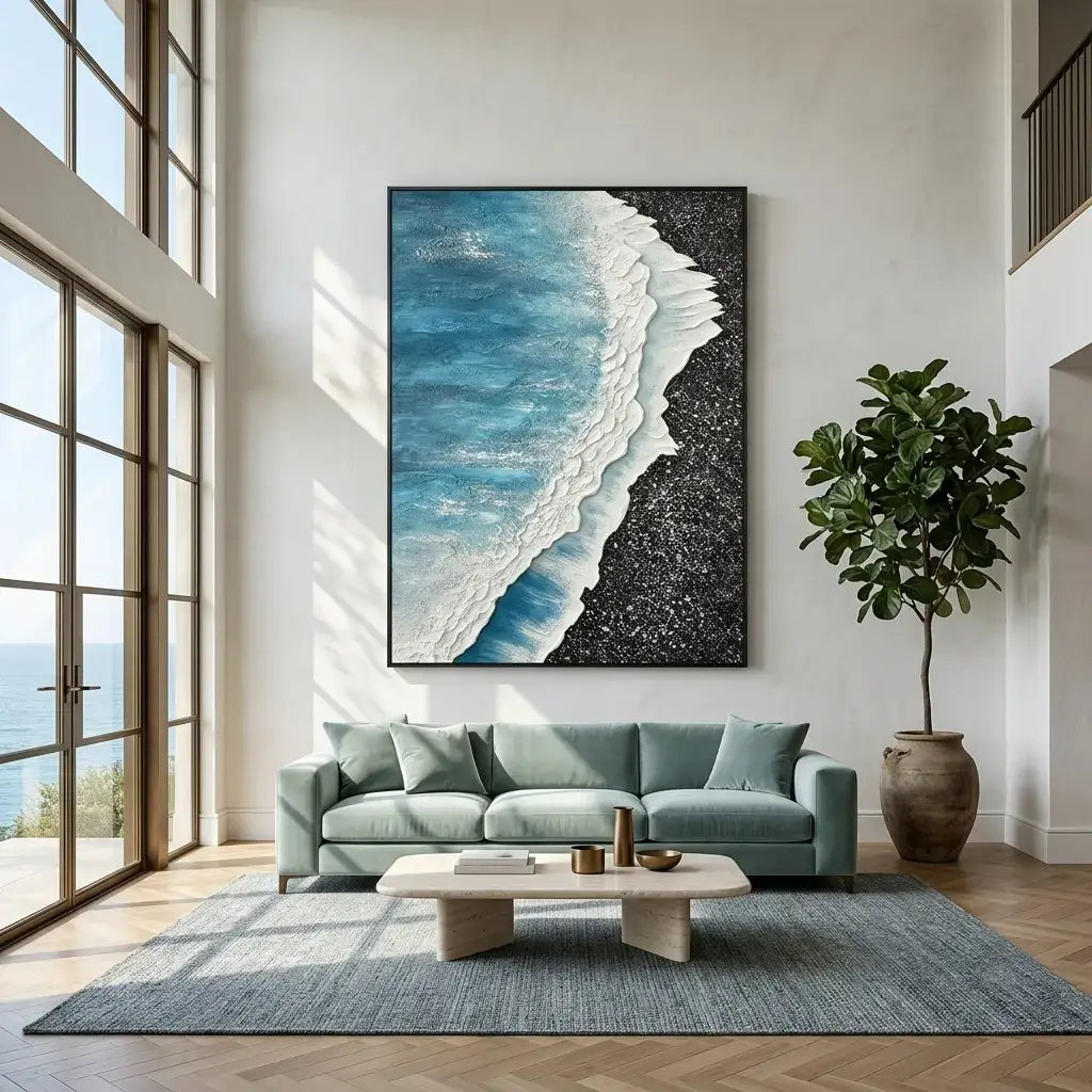 Blue Divide Canvas Art