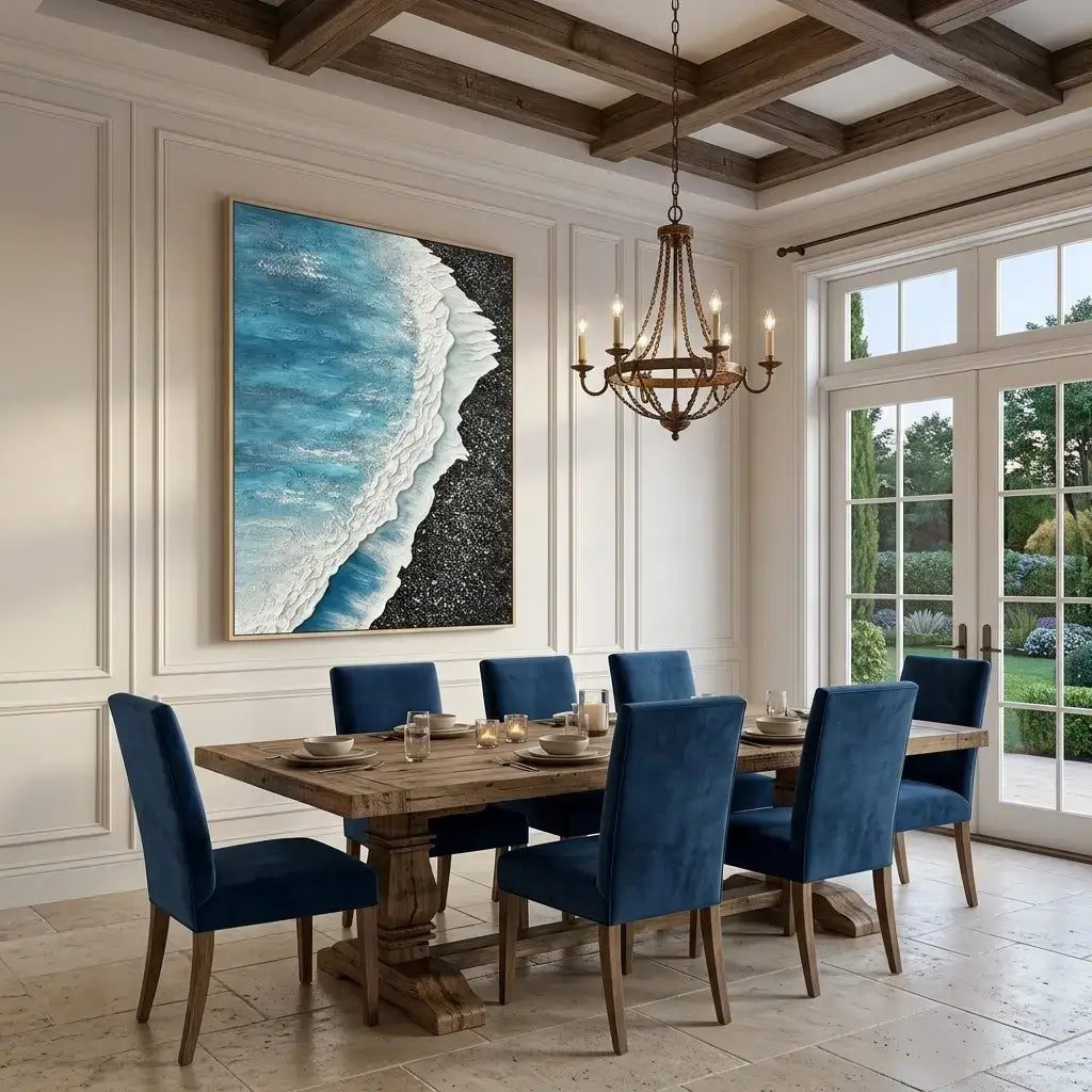 Blue Divide Canvas Art