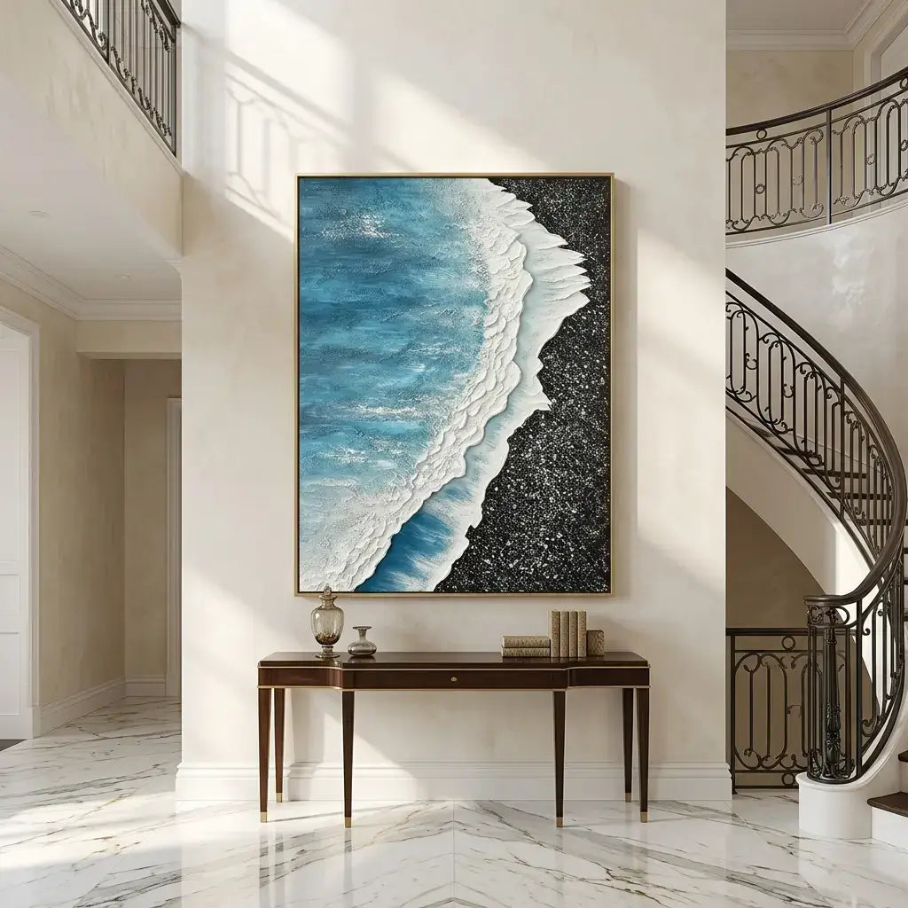 Blue Divide Canvas Art