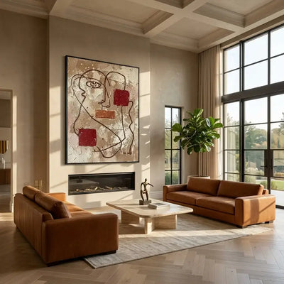 Red Fragments: Canvas Wall Art