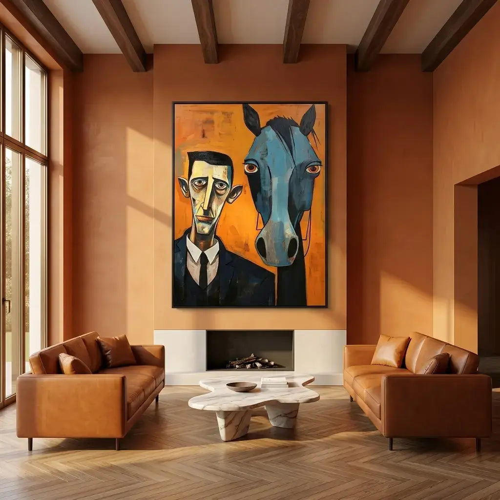 Man & Horse: Canvas Wall Art