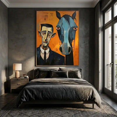 Man & Horse: Canvas Wall Art