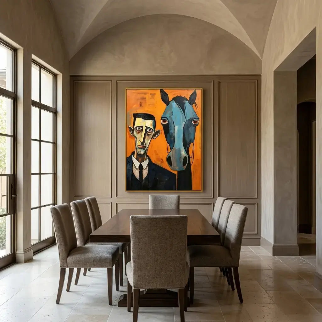 Man & Horse: Canvas Wall Art