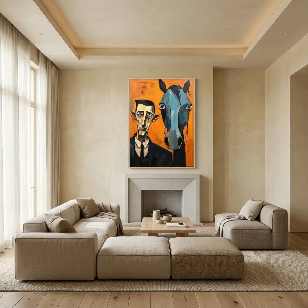 Man & Horse: Canvas Wall Art