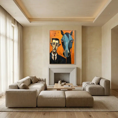 Man & Horse: Canvas Wall Art