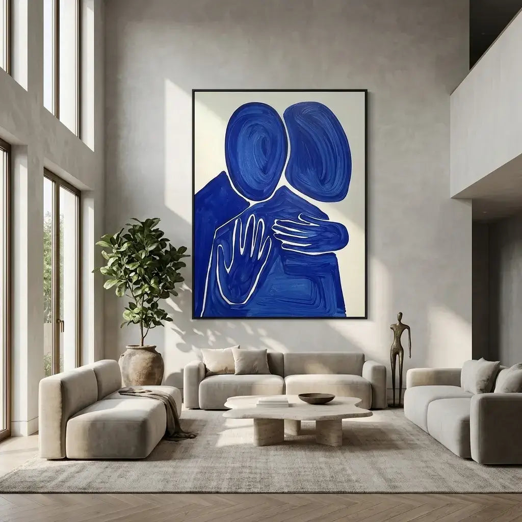 Blue Embrace: Canvas Wall Art