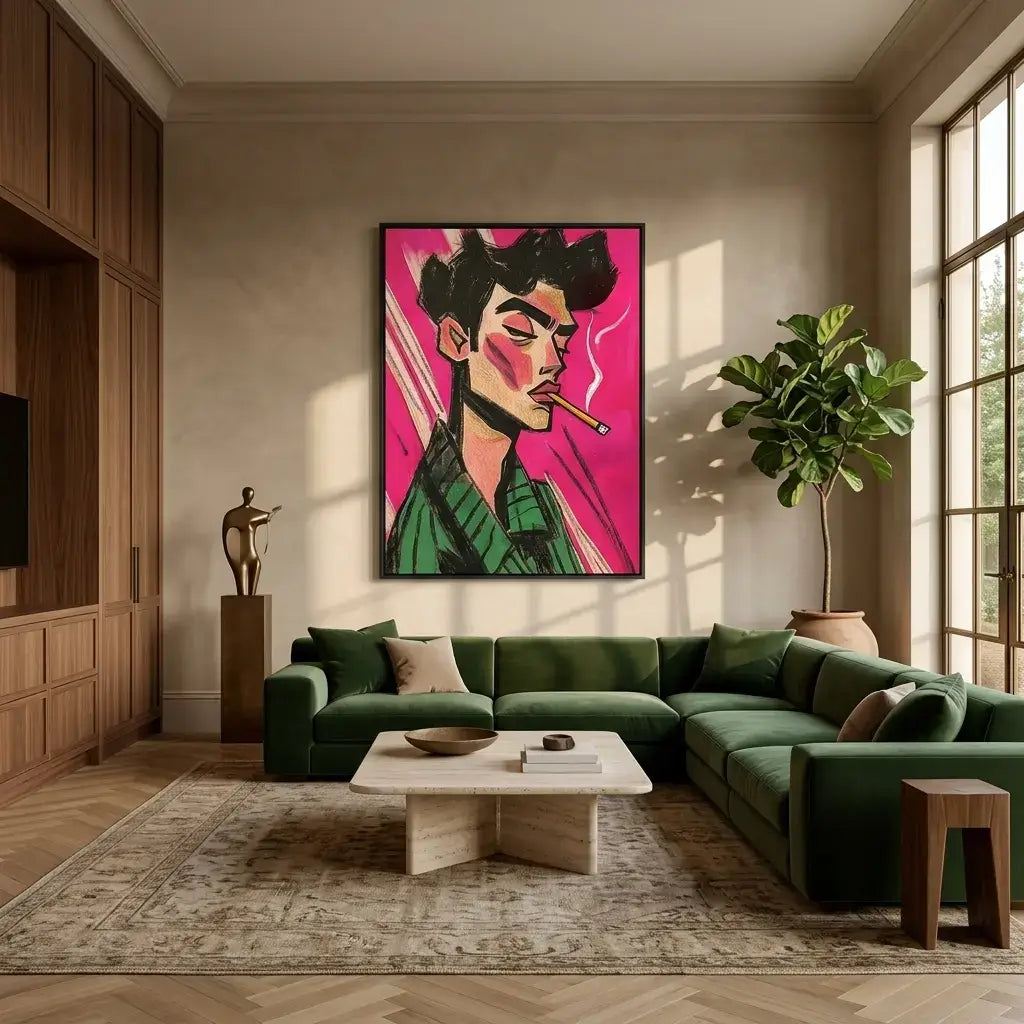 Pink Portrait: Canvas Wall Art