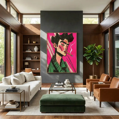 Pink Portrait: Canvas Wall Art