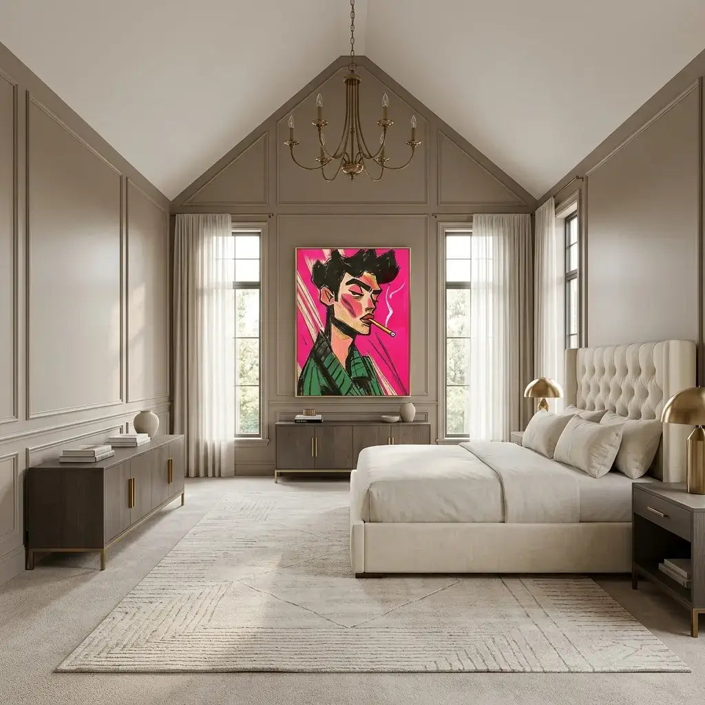 Pink Portrait: Canvas Wall Art