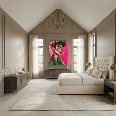 Pink Portrait: Canvas Wall Art