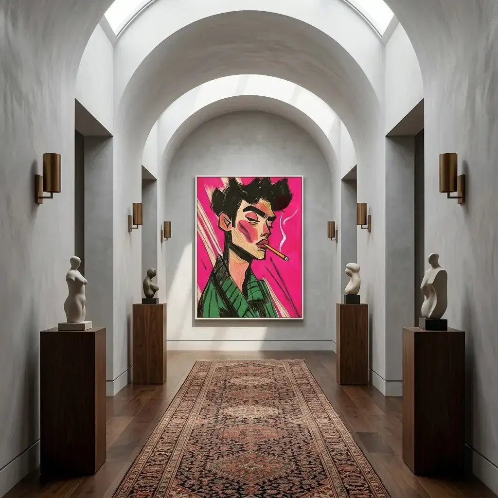 Pink Portrait: Canvas Wall Art