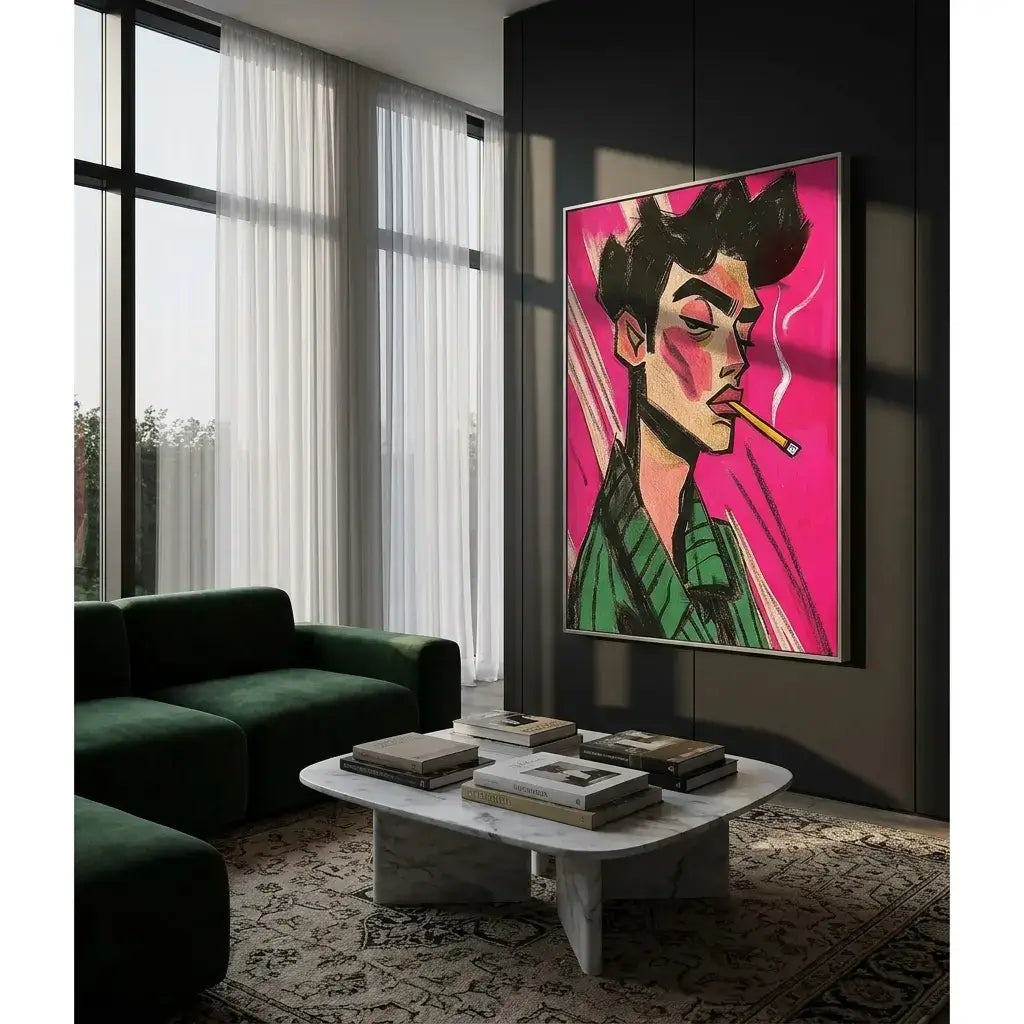 Pink Portrait: Canvas Wall Art