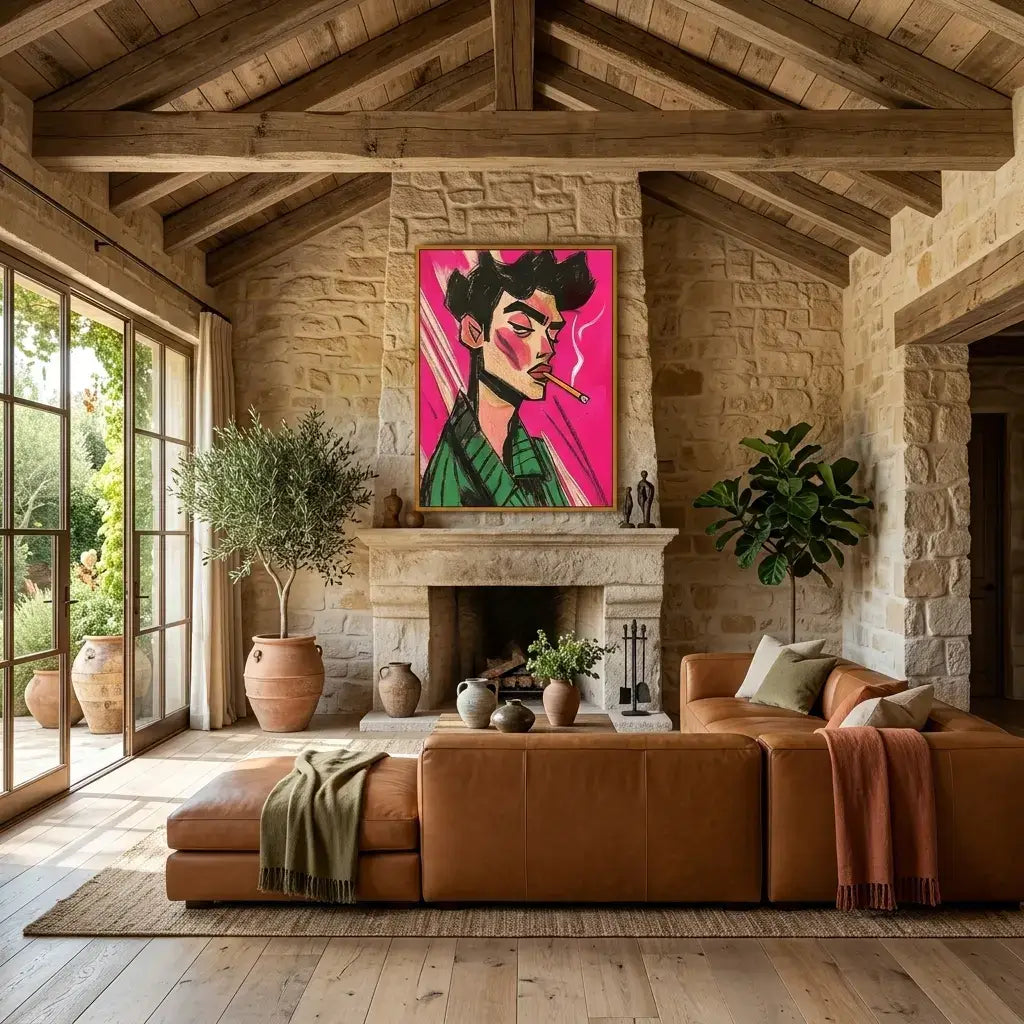 Pink Portrait: Canvas Wall Art