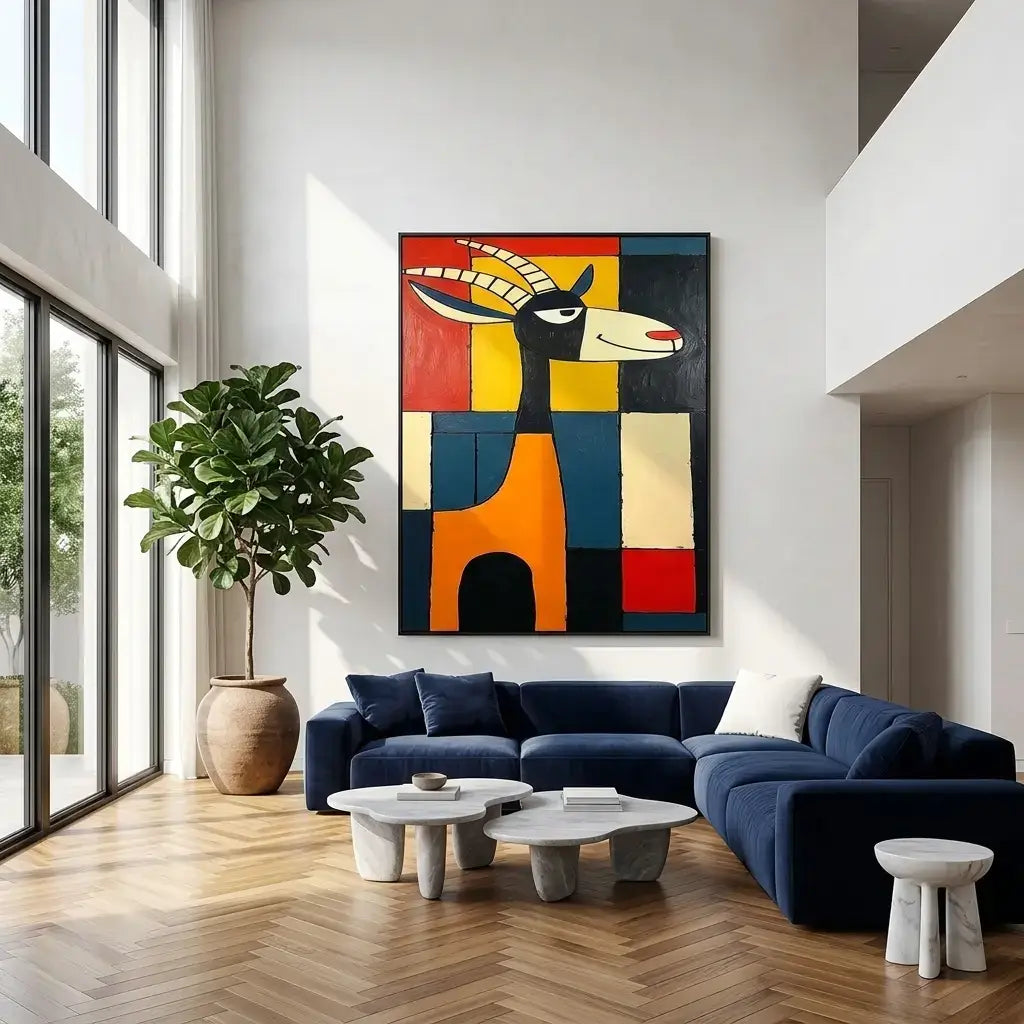 Orange Giraffe: Canvas Wall Art