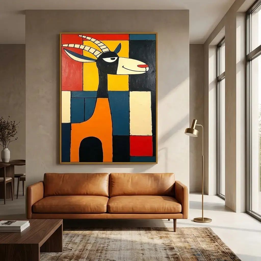 Orange Giraffe: Canvas Wall Art