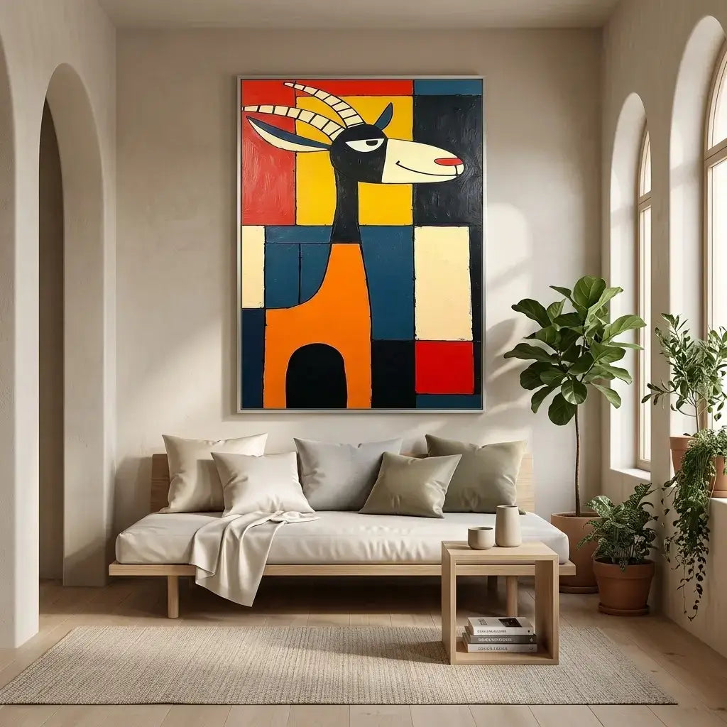 Orange Giraffe: Canvas Wall Art