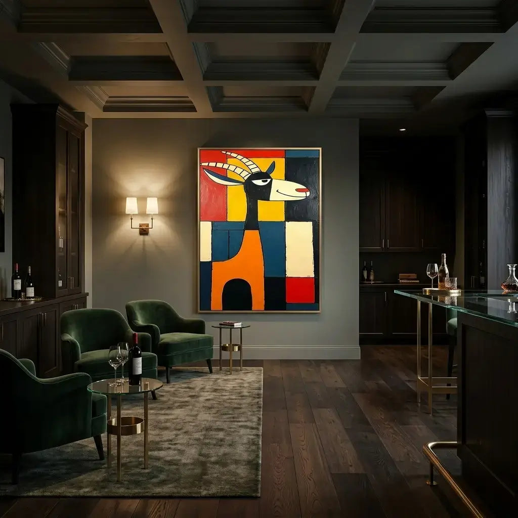 Orange Giraffe: Canvas Wall Art