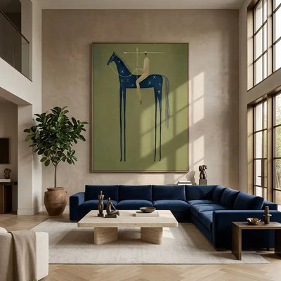 Blue Horse Oil Painting