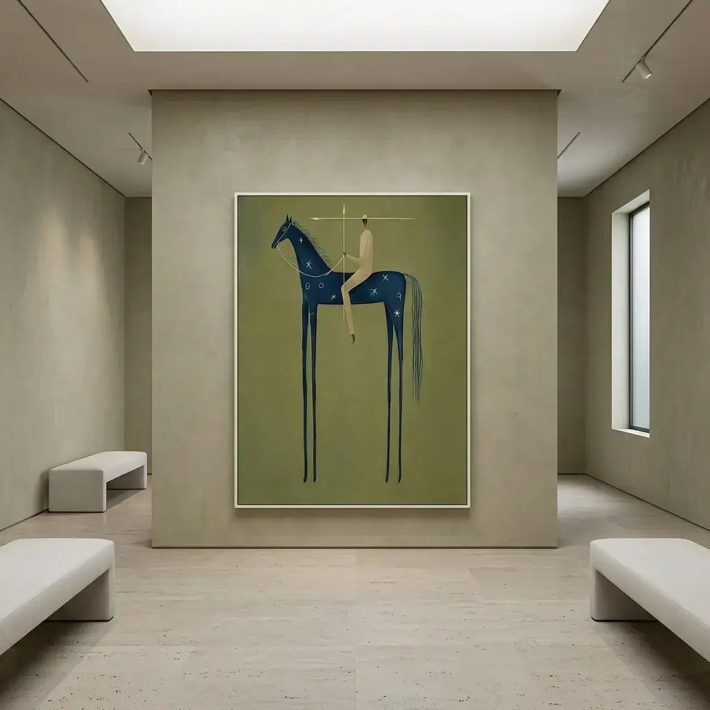 Blue Horse Oil Painting