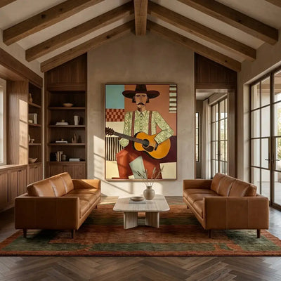 Country Musician Oil Painting