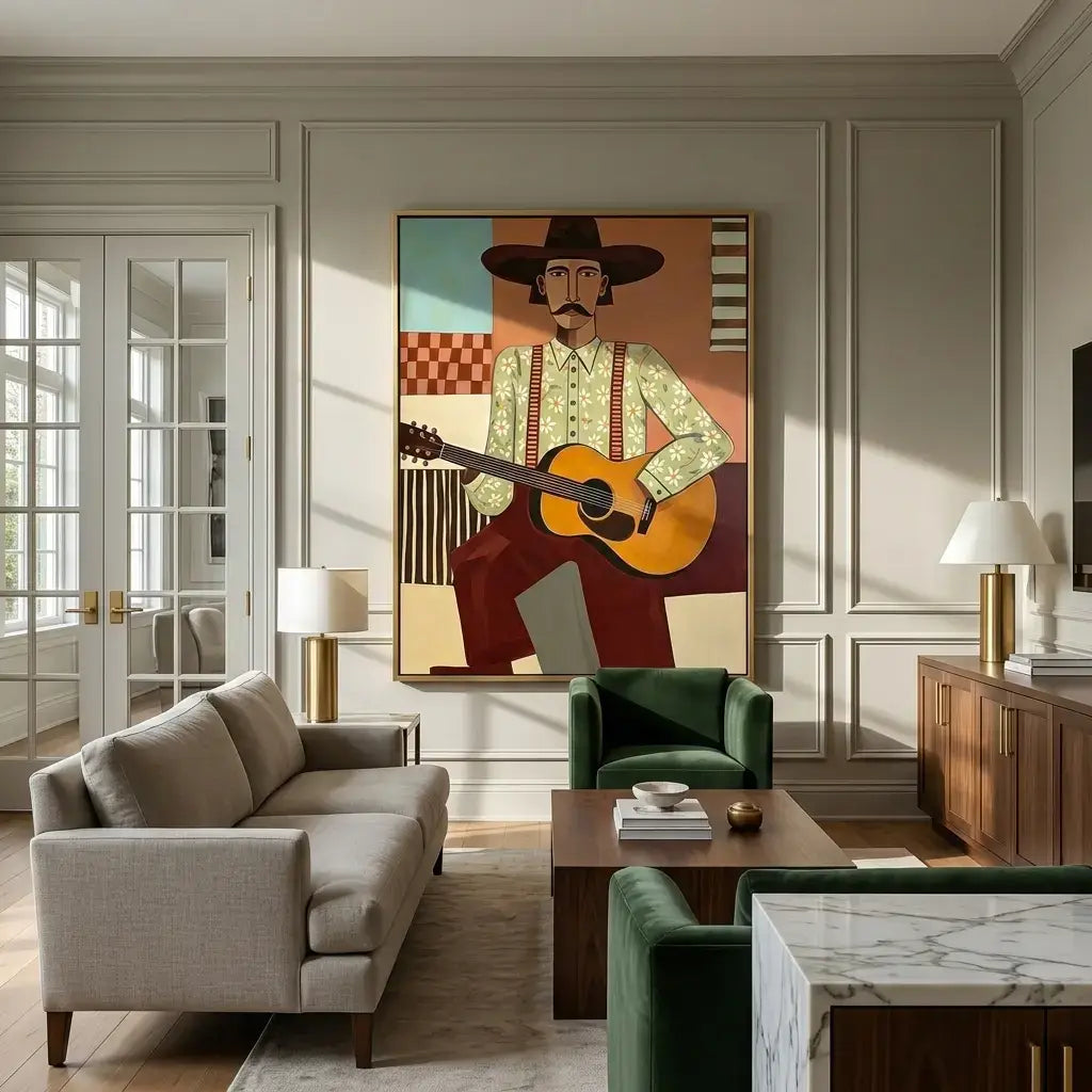 Country Musician Oil Painting