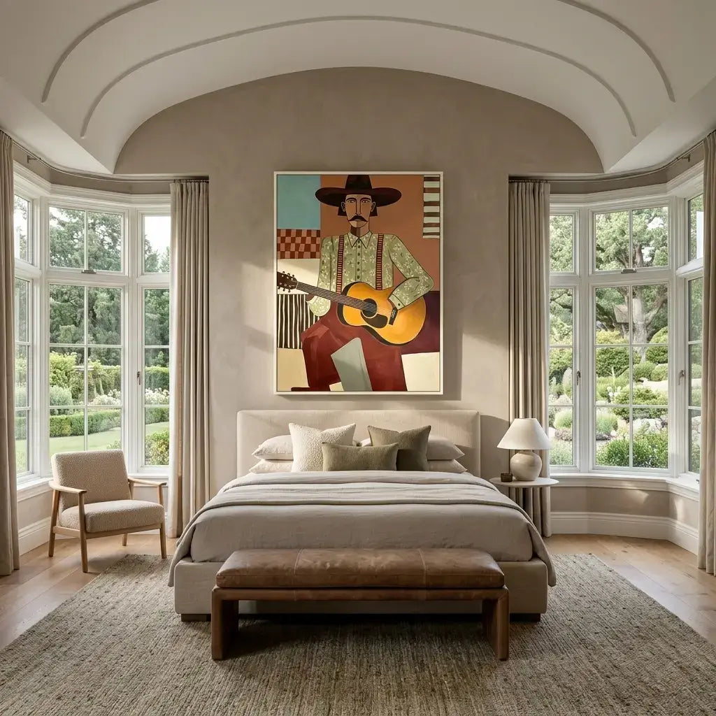 Country Musician Oil Painting
