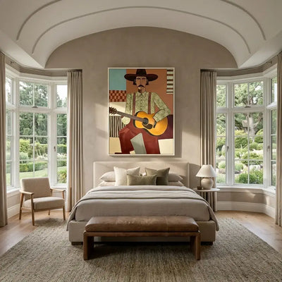 Country Musician Oil Painting