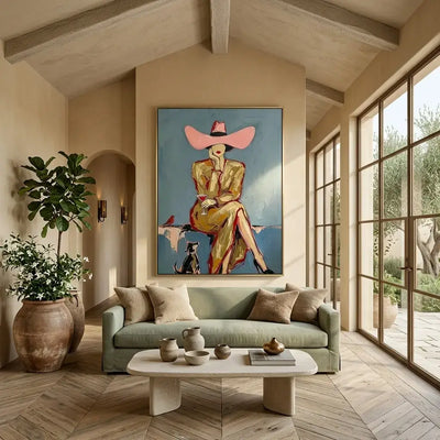 Pink Hat Oil Painting
