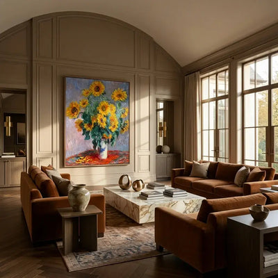 Golden Blooms Canvas Art