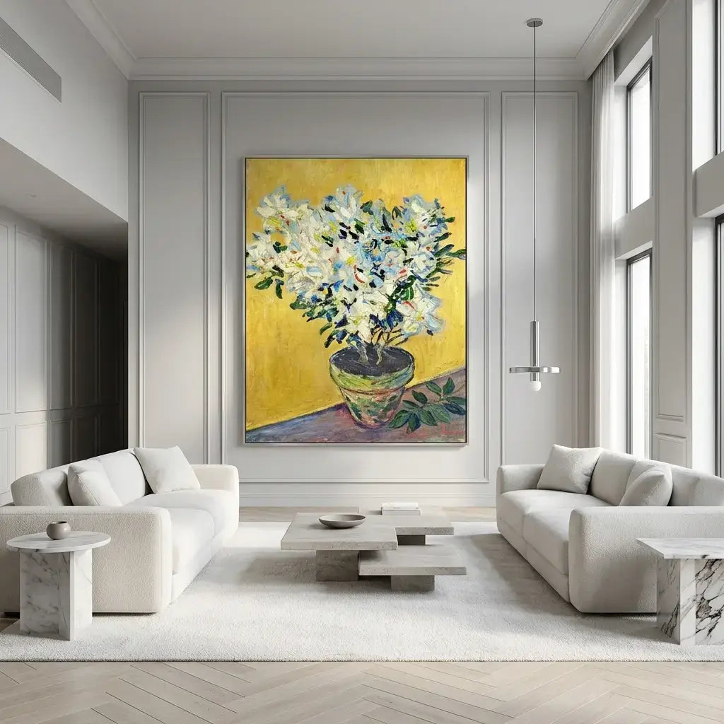 White Hydrangeas Canvas Art