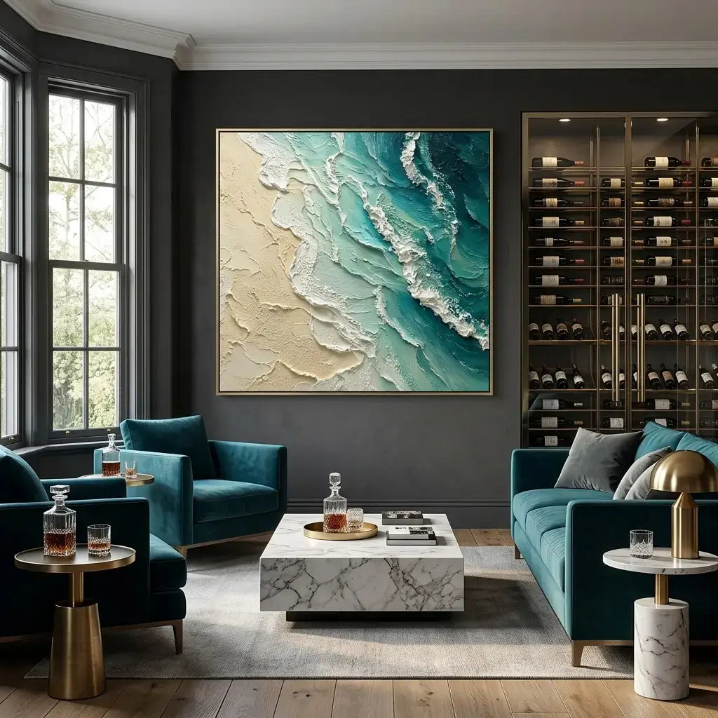 Turquoise Shore Canvas Art