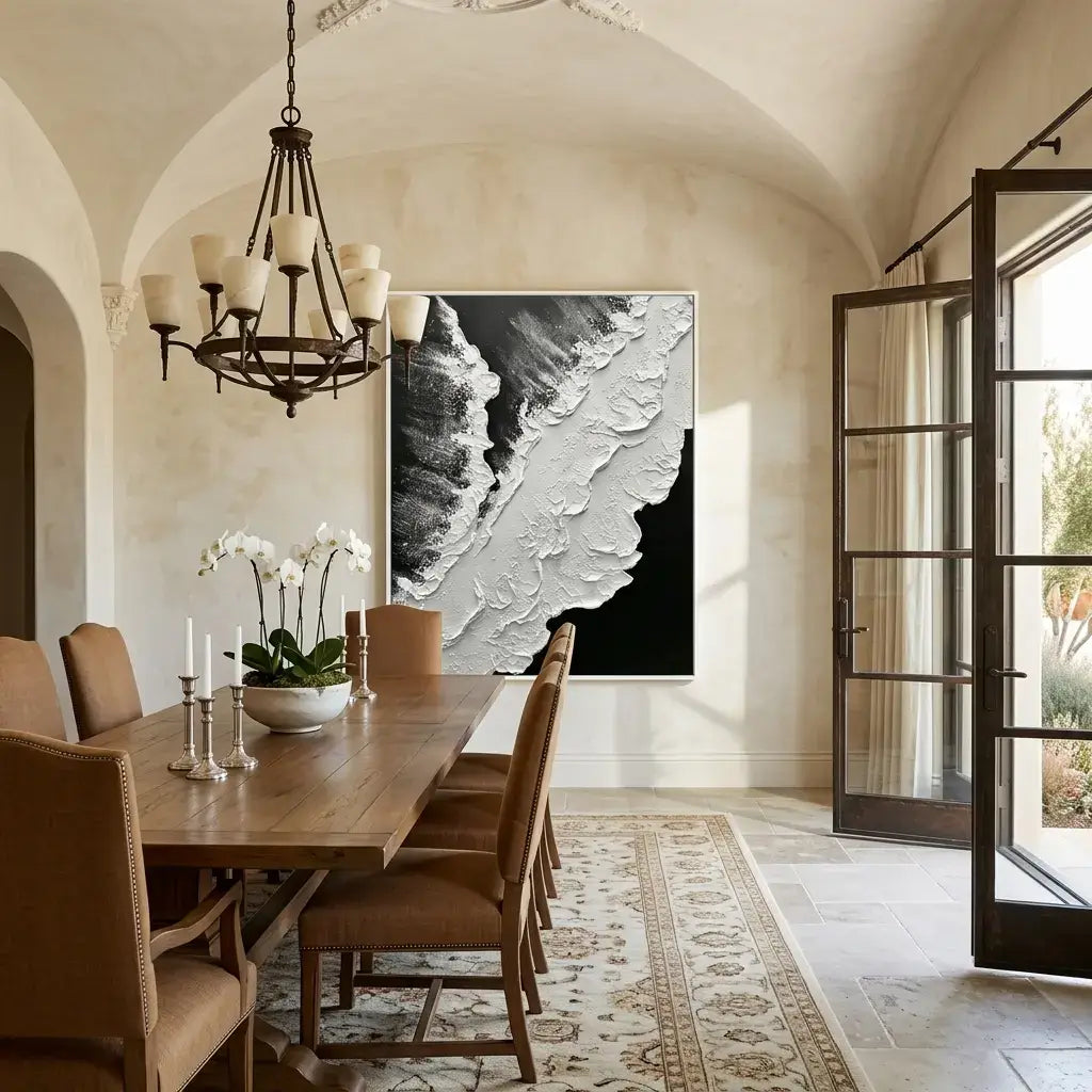 Monochrome Tide Canvas Art