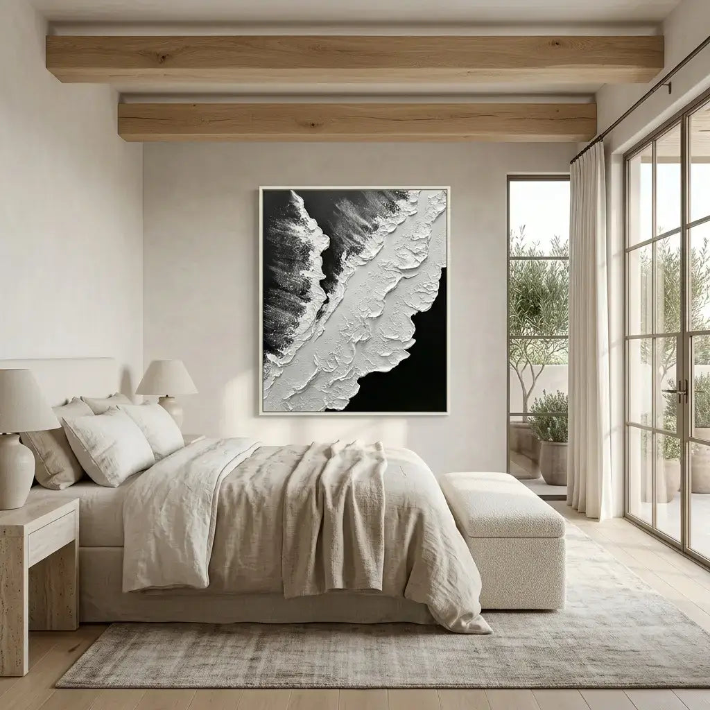 Monochrome Tide Canvas Art