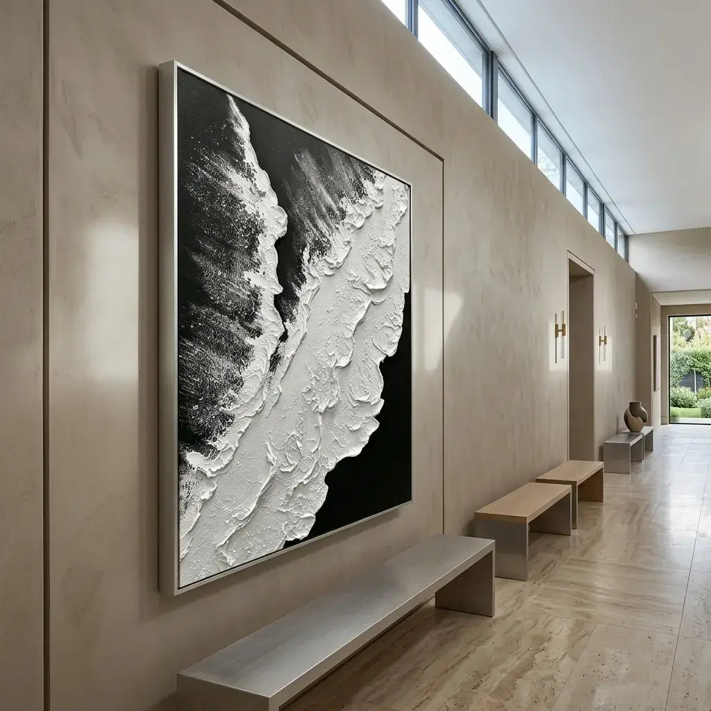 Monochrome Tide Canvas Art