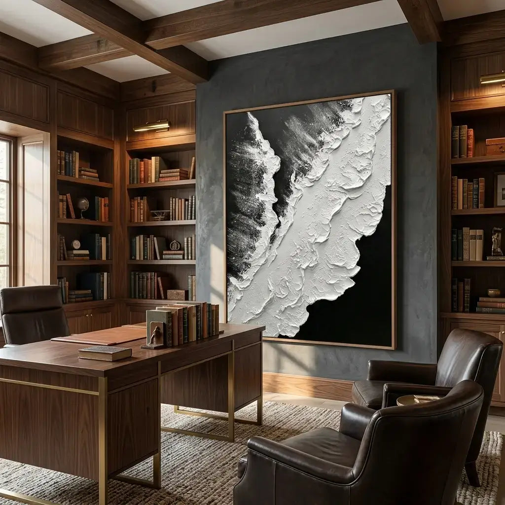 Monochrome Tide Canvas Art