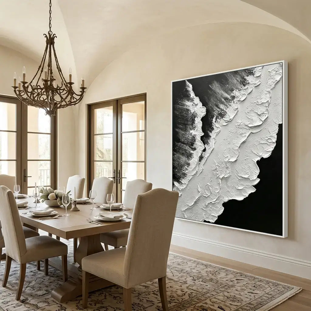 Monochrome Tide Canvas Art