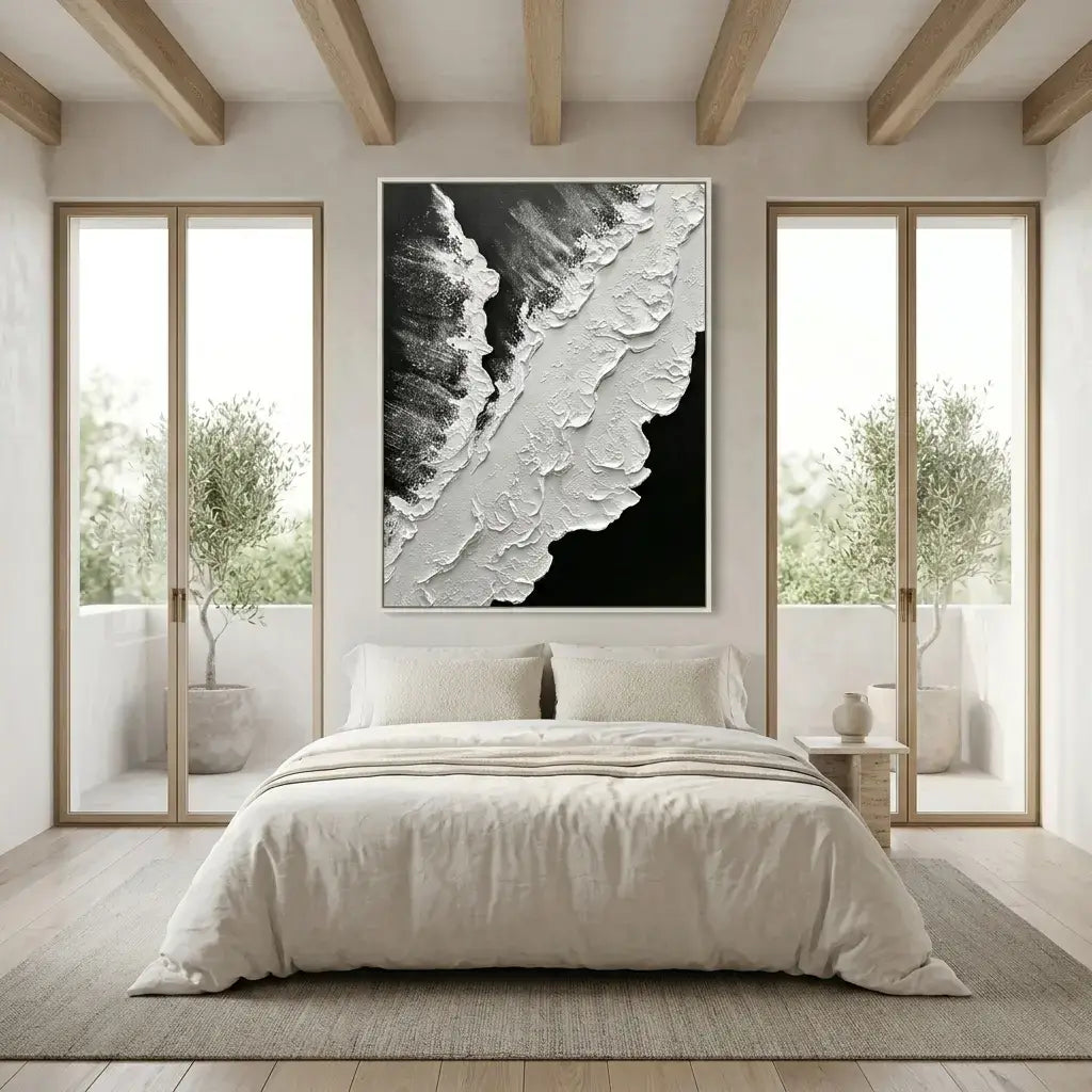 Monochrome Tide Canvas Art