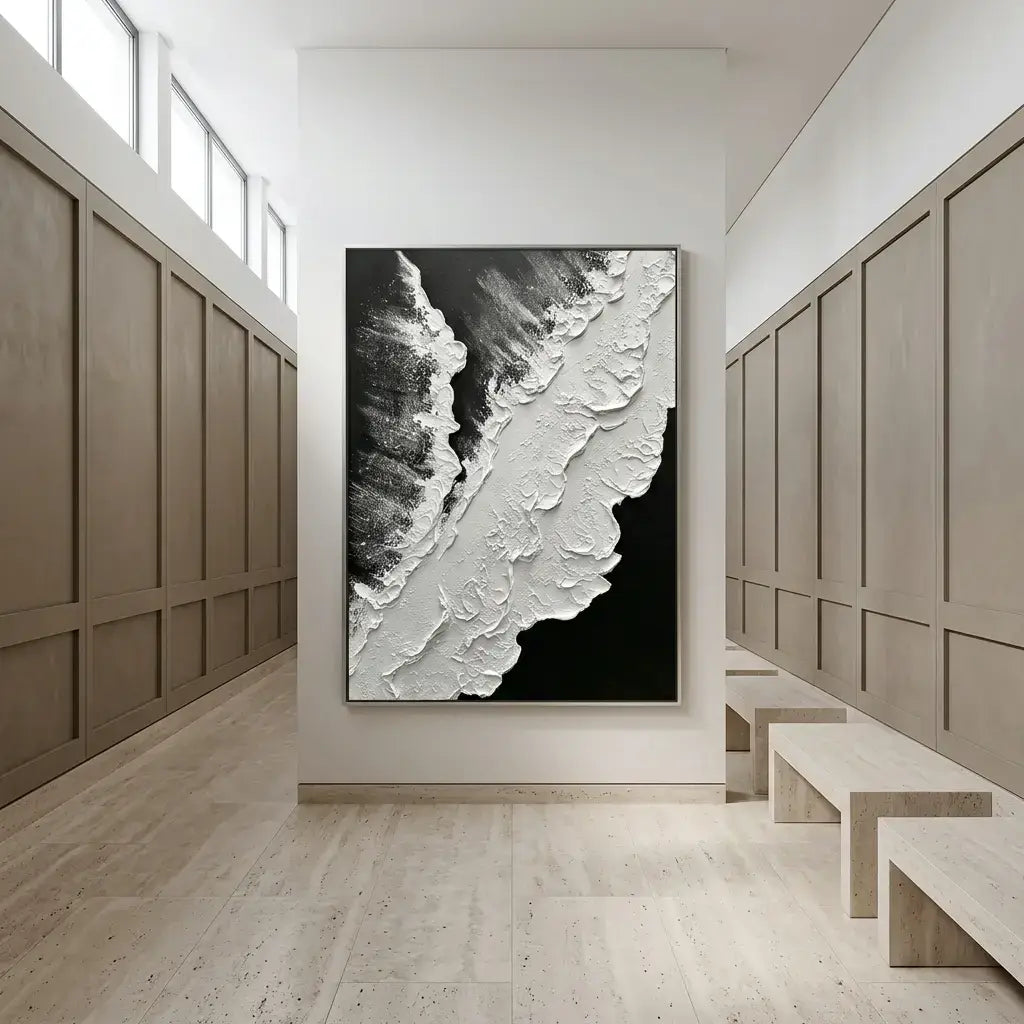 Monochrome Tide Canvas Art