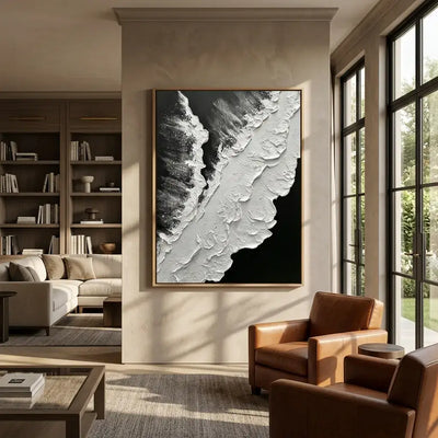 Monochrome Tide Canvas Art